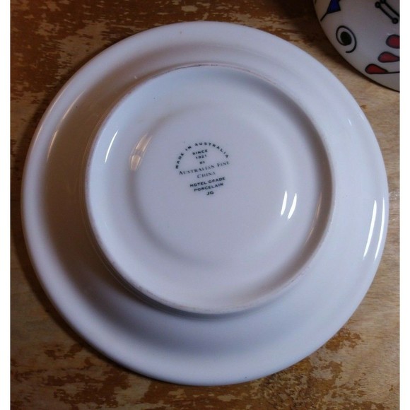 Australian Tea Cup Saucer Hotel Grade Porcelain Multi Color Abstract Fine China - Picture 4 of 10